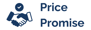 Handshake icon, with the words "Price Promise" alongside.